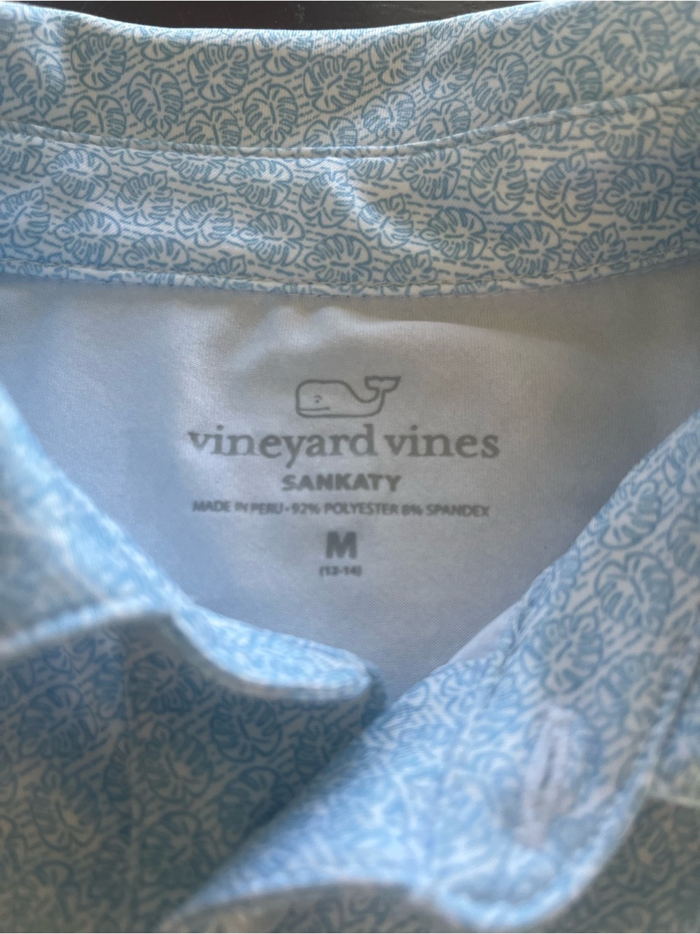 Vineyard Vines boys Light Blue Micro-Pattern Polo - Picture 2 of 2
